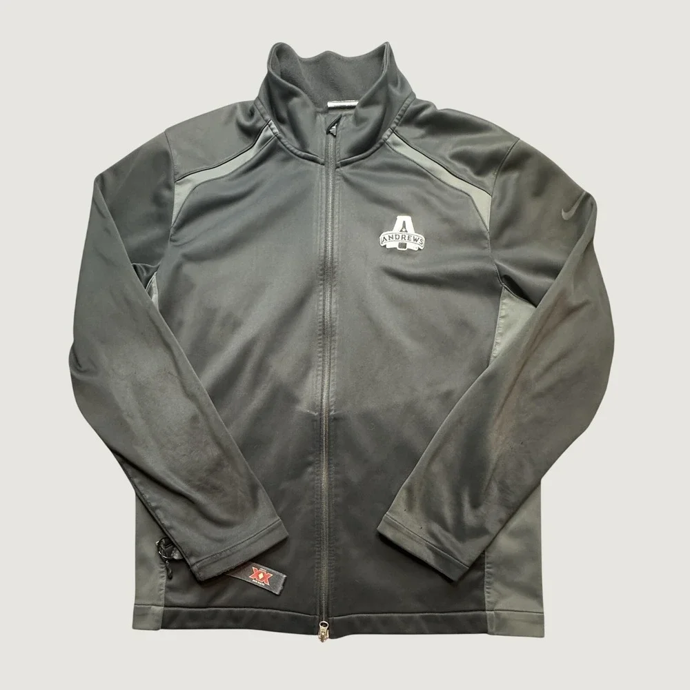 Nike Golf Jacket Mens Medium 619904-010 Grey Therma-FIT Full Zip Fleece Lined